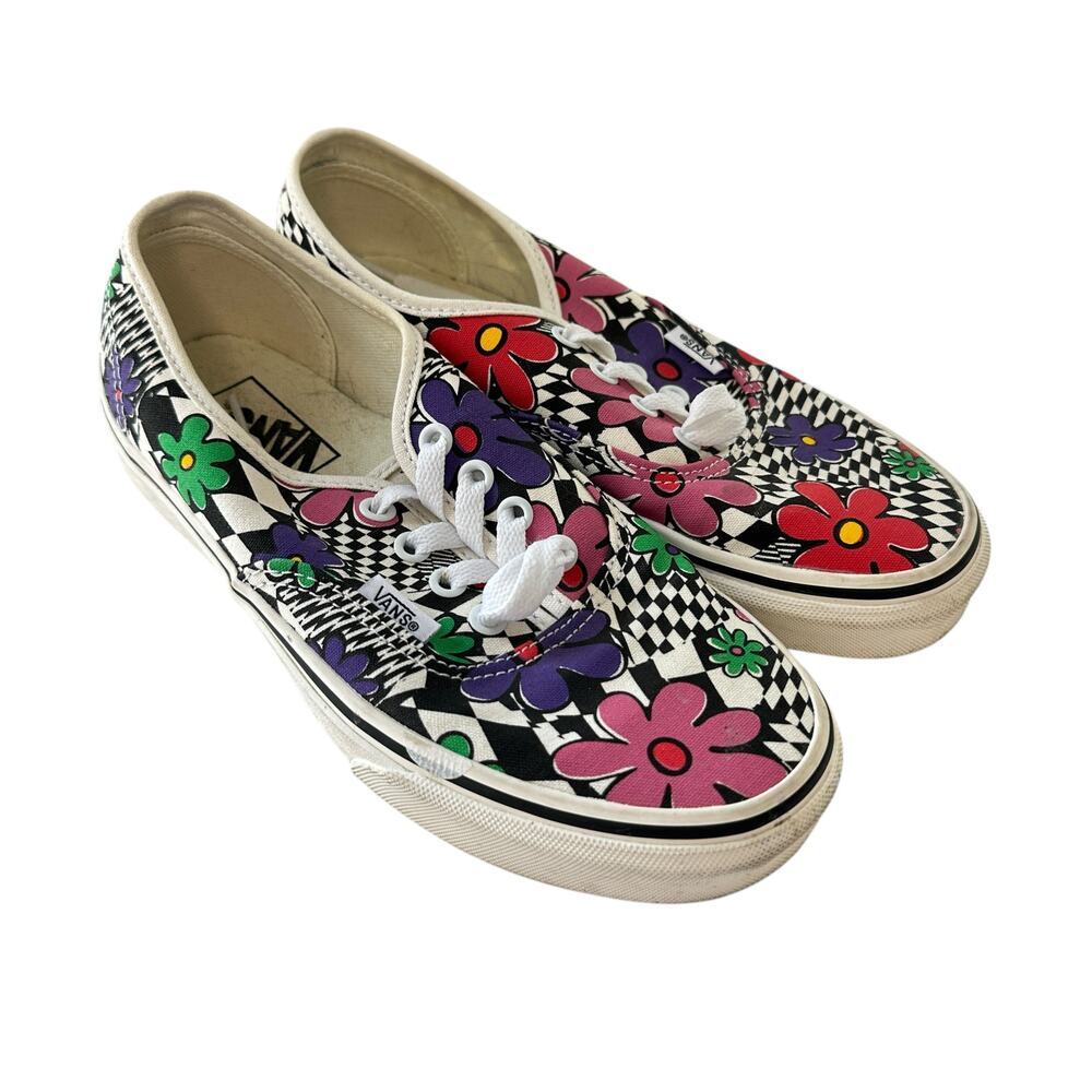 Vans Floral Checkered Classic Streetwear Sneakers Women's Size 7 Unisex Mens 5.5